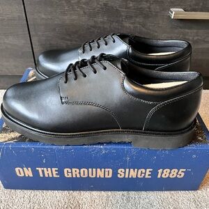 BNIB Men’s Bates Black Uniform Shoes Size 12 High Shine Oxford